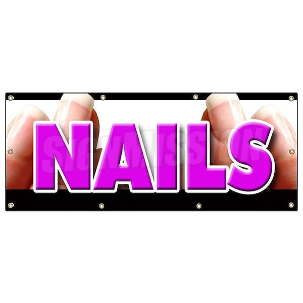 Signmission NAILS BANNER SIGN nail salon manicure spa signs pedicure B-96 Nails - main